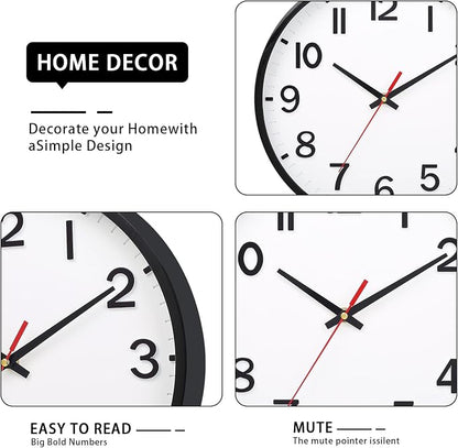 Wall Clocks Battery Operated 10 inch Modern Wall Clock, Silent Non Ticking Wall - Image 3