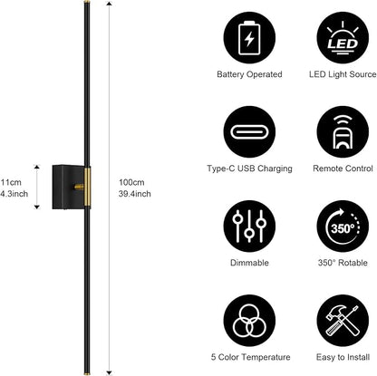 Battery Operated Wall Sconce Set of Two - Image 4