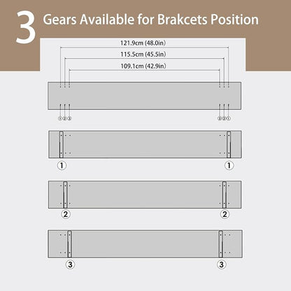 DINZI LVJ Long Wall Shelves, 55.1Inch Wall Mounted Shelves Set of 2, Extra - Image 4