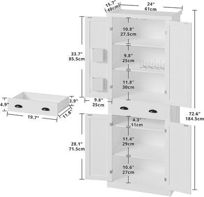 IRONCK Kitchen Pantry Storage Cabinet 72.6" H x 24" W, - Image 3