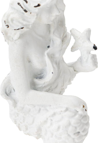 SOFFEE DESIGN 2pcs White Mermaid Shape Metal Coat Hooks, Playful 3D Mermaid - Image 6