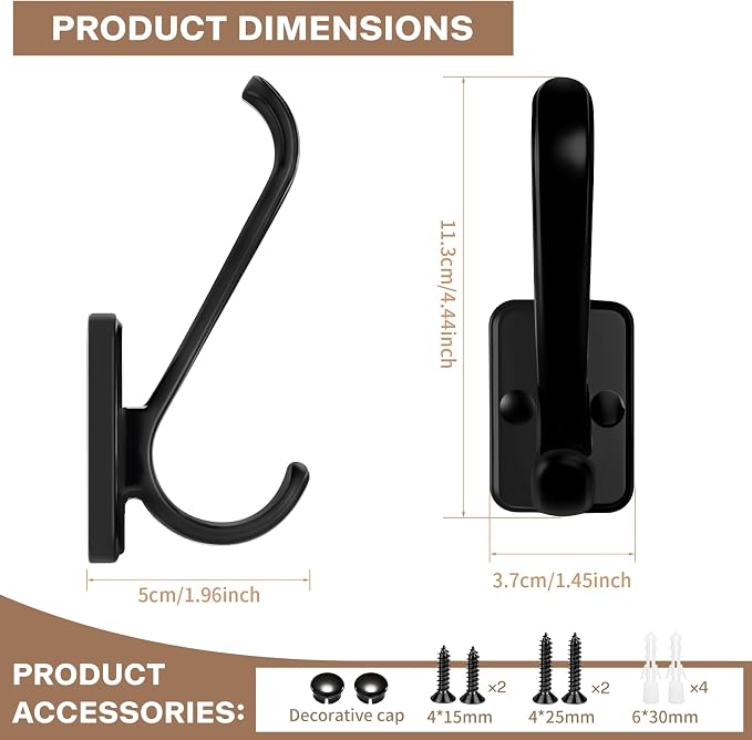 Coat Hooks Wall Mount Heavy Duty - Image 2