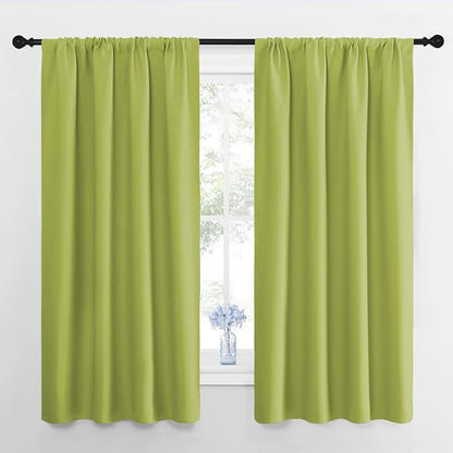NICETOWN Fresh Green Blackout Curtains 48 inches Long by NICETOWN