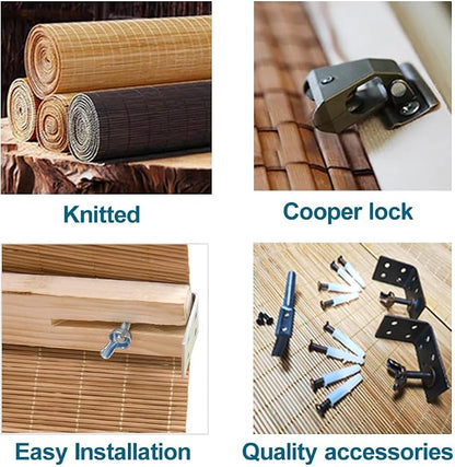 Letau No Drill No Tools Cordless Wood Window Shades Blinds, Bamboo Light - Image 6