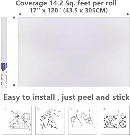 Arthome 17"x120" White Contact Paper, Peel and Stick Matte Wallpaper, Self - Image 3