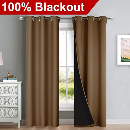 NICETOWN Blackout Curtains 84 inches Long, 2 Pieces, Full Light Blocking Drapes - Image 2