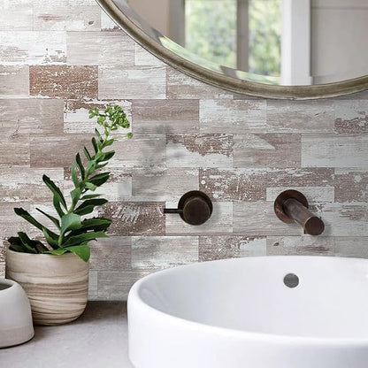 AULIGET 3" x 6" Subway Tile Peel and Stick Backsplash, Thick PVC Stick on Wall - Image 6