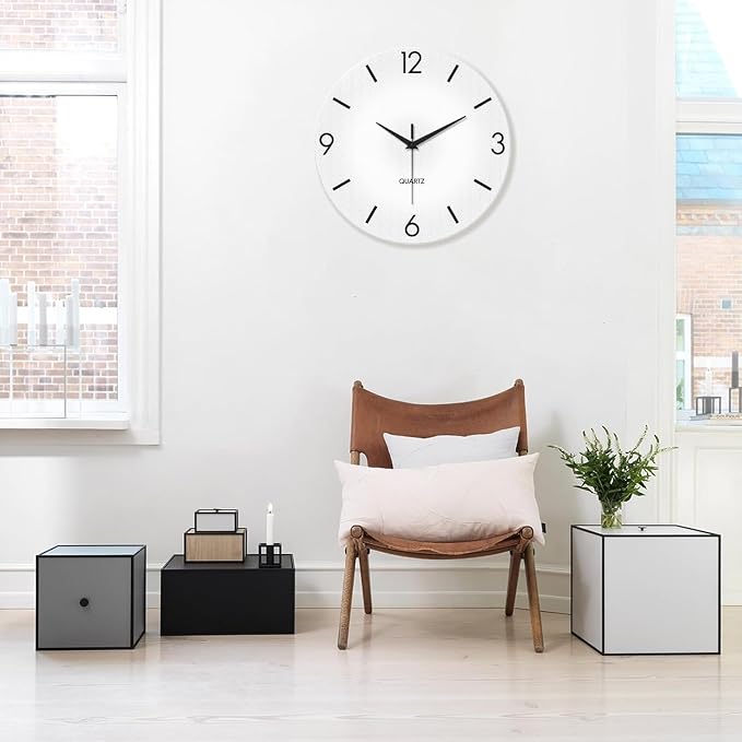 XFM Large Minimalist Wall Clocks Battery Operated 24 Inch White Modren Wall - Image 4