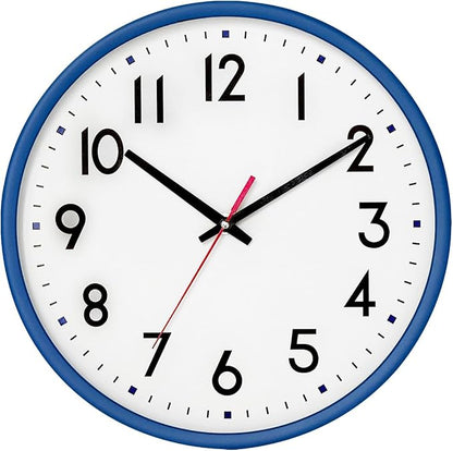 HZDHCLH Wall Clock Blue, Silent Wall Clocks Battery Operated 10 Inch Modern Non by HZDHCLH
