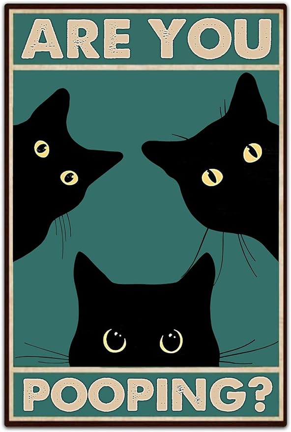 Funny Black Cat Wall Art by RustFreeBrightColorsDurableandNotFade