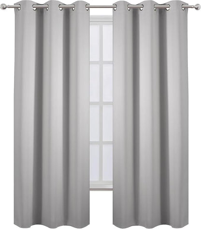LEMOMO Blackout Curtains 38 x 84 inch/Light Grey Curtains Set of 2 - Image 4