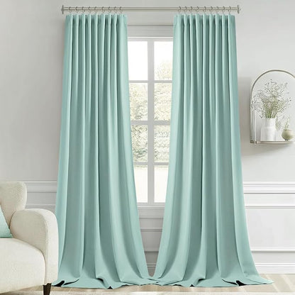 MIULEE Aqua Back Tab Blackout Curtains 120 Inch Long 2 Panels Set - Image 9