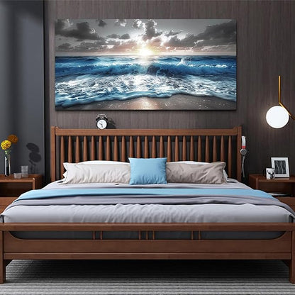 hyidecorart Large Wall Art For Living Room Modern Wall Decor For Office Blue - Image 4