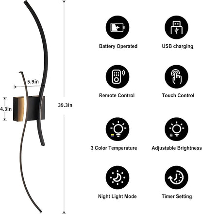 KARTOOSH Battery Operated Wall Sconce - Image 5