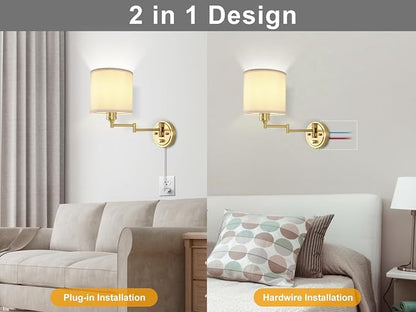 Plug in Wall Sconces with Remote Control, Dimming 10%-100% & Adjustable Colors - Image 6