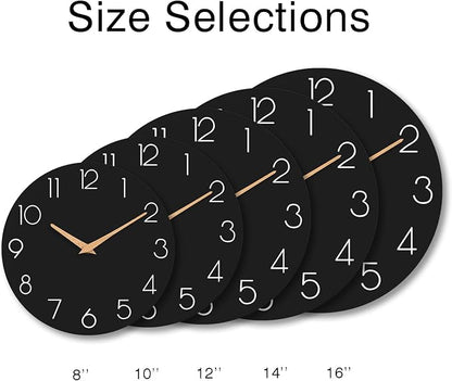 cicininc Wall Clock, 16 Inch Wooden Battery Operated Wall Clocks Silent - Image 3