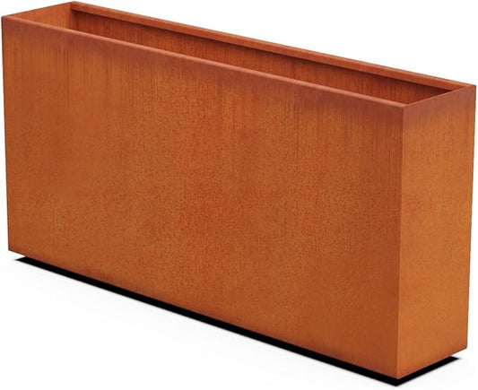 Corten Steel Planter Rectangle Outdoor Metal Garden Box Heavy Duty | Made in USA | Fully Assembled