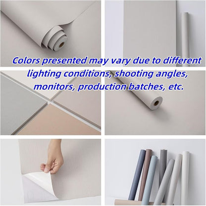 Haimin Fabric Wallpaper Textured Contact Paper Peel and Stick Faux Linen Wall - Image 3