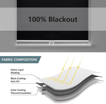 AOSKY Cordless Roller Shades Blackout Blinds - Image 4
