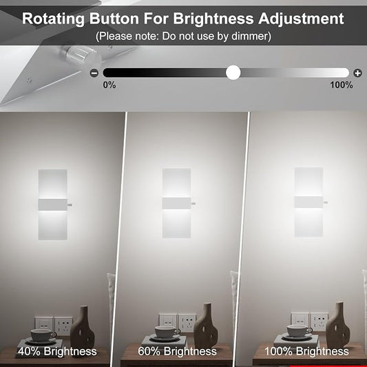 ChangM Modern Wall Sconces Set of Two, 12W Acrylic Led Wall Light, Equipped - Image 2