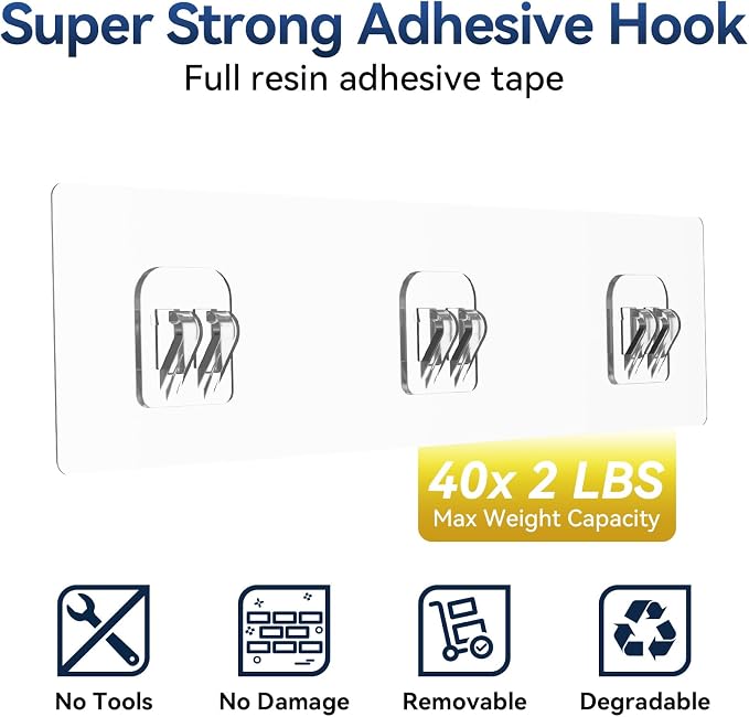 YASONIC Shower Caddy Adhesive, No Drill Bathroom Shower Organizers, - Image 4