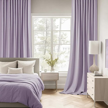 MIULEE Lilac Back Tab Blackout Curtains 102 Inch Long 2 Panels Set - Image 2