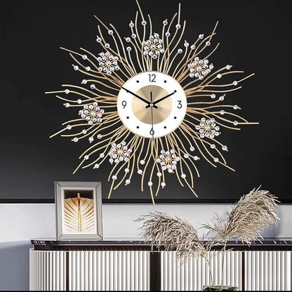 SIN&MI Large Wall Clocks, Silent Sunflower Shape Chic Decorative Wall Clock - Image 5