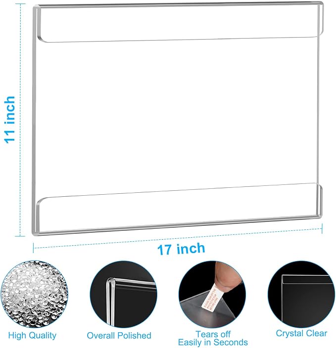 EHWINE 8 Pack 11x17 Wall Mount Acrylic Sign Holder, Horizontal Wall Signs Photo - Image 3