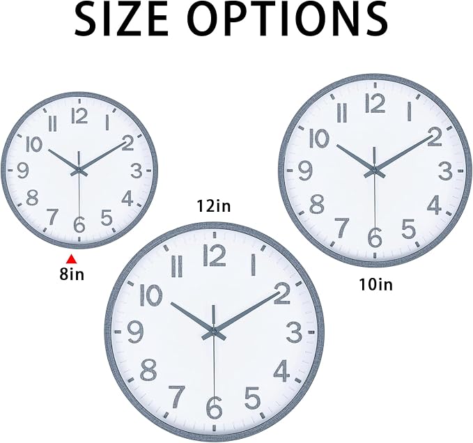 Wall Clocks Battery Operated 8 inch Modern Wall Clock, Silent Non Ticking Wall - Image 5