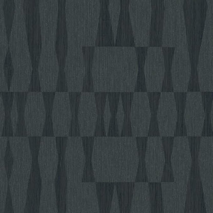 Tempaper Textured Blue Faux Grasscloth Geo Removable Peel and Stick Wallpaper by TempaperCo