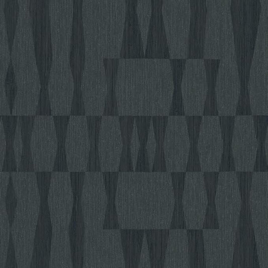 Tempaper Textured Blue Faux Grasscloth Geo Removable Peel and Stick Wallpaper by TempaperCo