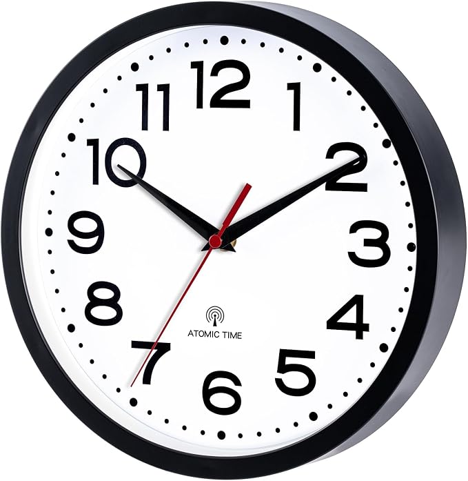 Roymnie Atomic Wall Clock 14 Inch, Modern Clock Battery Operated Classic Analog - Image 4