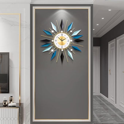 Large Metal Decorative Wall Clocks Silent Non-Ticking, 3D Modern Art Clock Home - Image 3