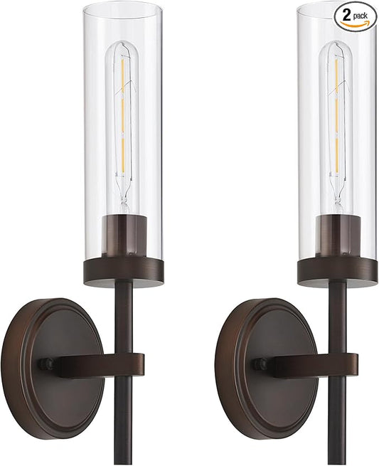 SANTOSTOCK Oil Rubbed Bronze Wall Sconces Set of Two, Bathroom Wall Sconces by SANTOSTOCK