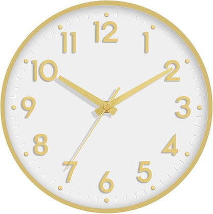 Mosewa Wall Clock 10 Inch, Battery Operated Silent Non-Ticking Modern Analog by MOSEWAWALLCLOCK