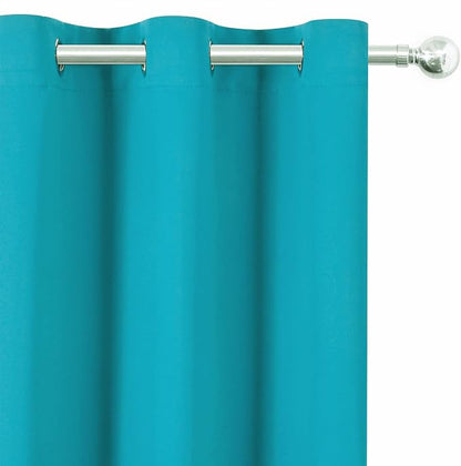 LEMOMO Blackout Curtains 66 x 72 Inch Long Teal Curtains Set of 2 Panels Room - Image 6