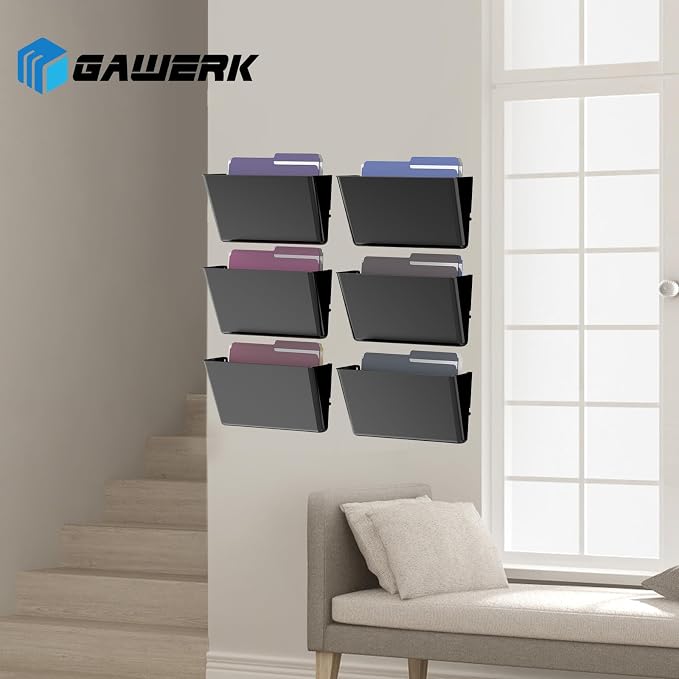 Gawerk Clear Acrylic Single Pocket, Plastic Hanging Wall Mount File Holder - Image 6