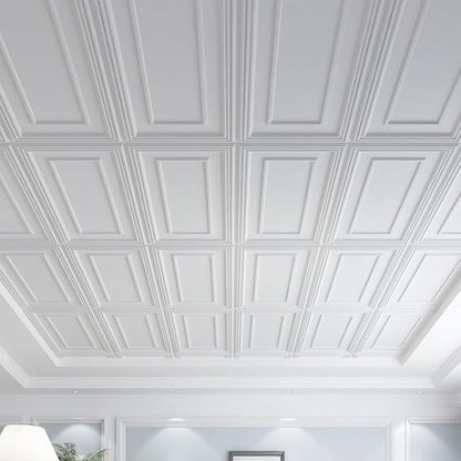 Art3d Drop Ceiling Tiles, 24x48in. White, Polyvinyl Chloride, Glue Down - Image 2