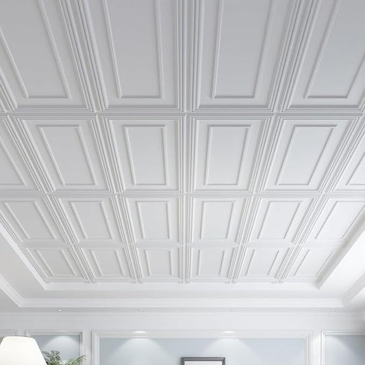 Art3d Drop Ceiling Tiles, 24x48in. White, Polyvinyl Chloride, Glue Down - Image 2