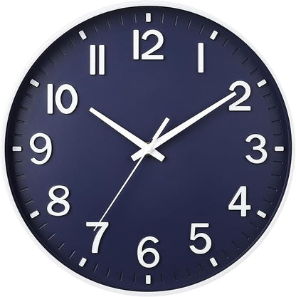 HZDHCLH Wall Clocks Battery Operated, Wall Clock Navy Blue, 14 inch Wall Clock by HZDHCLH