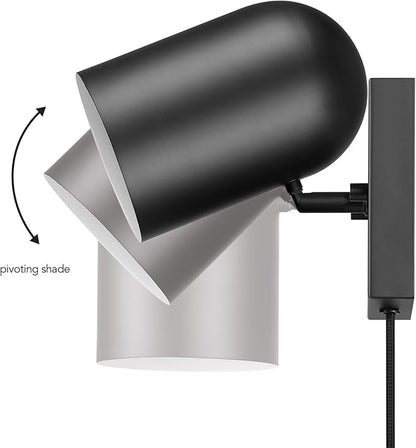 Globe Electric 65000098 1-Light Plug-in or Hardwire Wall Sconce, Matte Black - Image 6