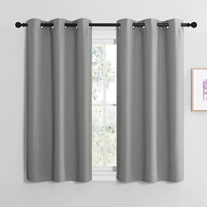 NICETOWN Silver Grey Thermal Insulated Grommet Blackout Curtains, Kids Window by NICETOWN