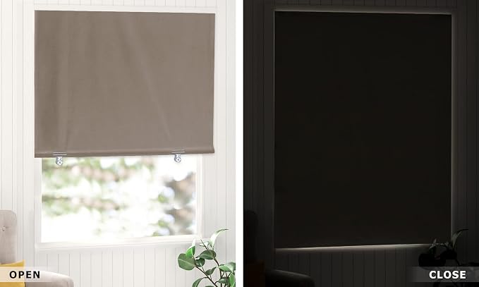 LazBlinds 100% Blackout Roller Shades, No Tools No Drill Cordless Blinds - Image 7