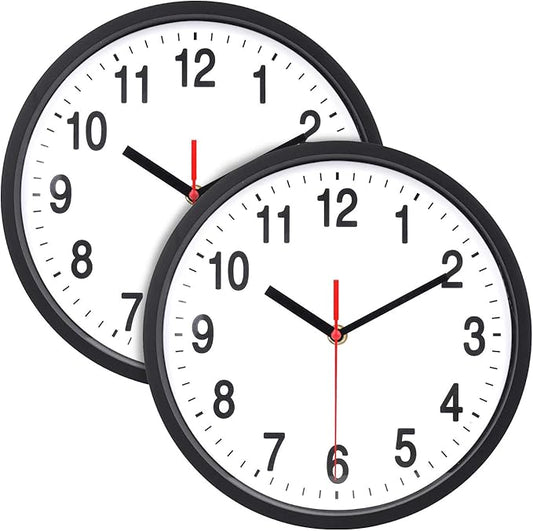 Foraineam 2-Pack Silent Non Ticking Wall Clock by Foraineam