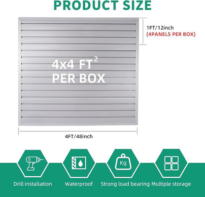 FRAYSCENT Slat Wall Paneling Garage Slat Wall Storage Systems Slatwall Panels - Image 4