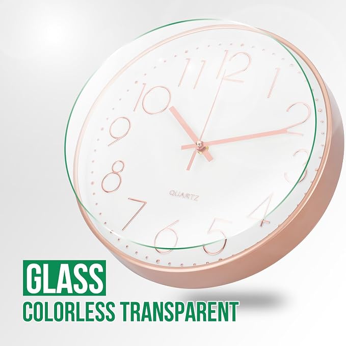 Wall Clock 10 Inch Non-Ticking Silent Modern Simple Style Round Decor Clock - Image 5