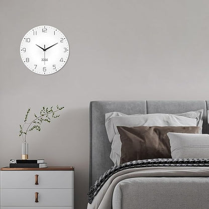 XNM Small Modren Minimalist Glass Wall Clocks Battery Operated 12 Inch Simple - Image 4