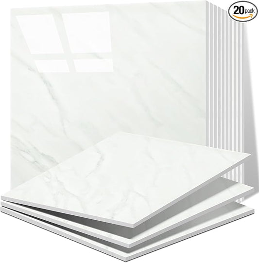 Vieshful 20pcs Peel and Stick Backsplash Tile，12"x12" Self Adhesive Marble Tile by Vieshful