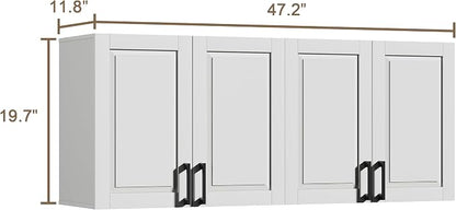 ChooChoo Laundry Room Cabinets, 4 Doors Wall Mounted Storage Cabinet, Kitchen - Image 3