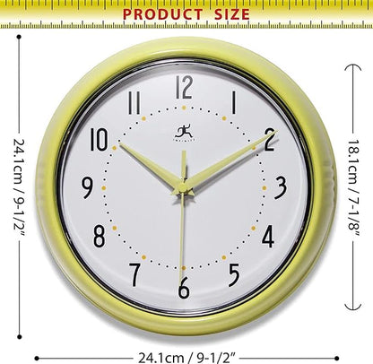 Infinity Instruments LTD. Retro 9 inch Silent Sweep Non-Ticking Mid Century - Image 5
